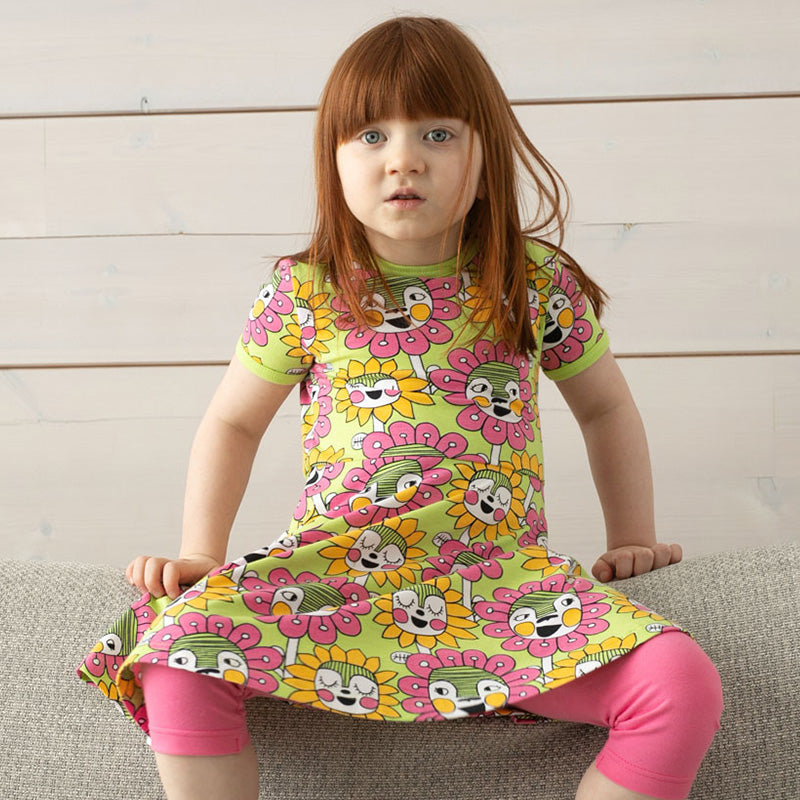 PaaPii Bloomination Twirly Dress - Short Sleeve - Apple Green