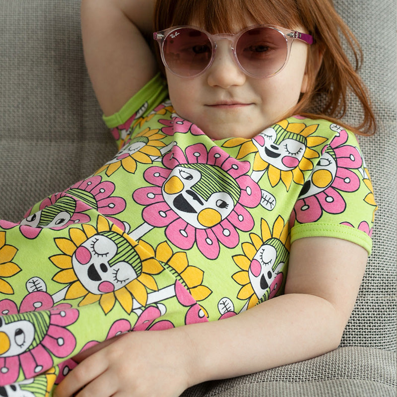 PaaPii Bloomination Twirly Dress - Short Sleeve - Apple Green