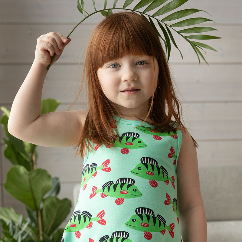 60% off- Moromini Green Friends Kids Fringed Tank Dress - FINAL SALE