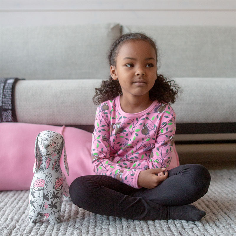 PaaPii Morning Tunic Top - Light Pink/Green (Last one! 4-5y)