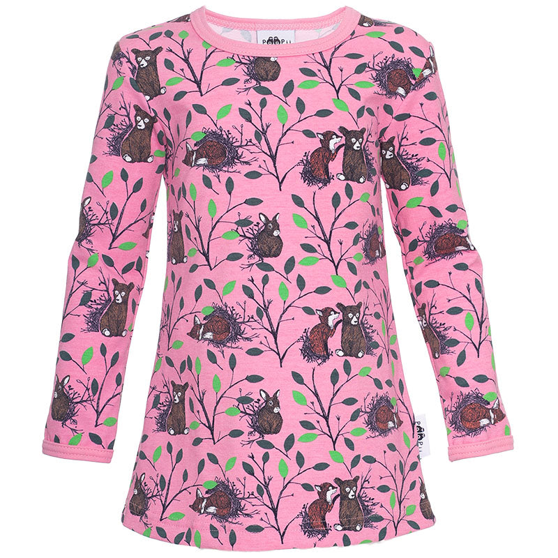 PaaPii Morning Tunic Top - Light Pink/Green (Last one! 4-5y)