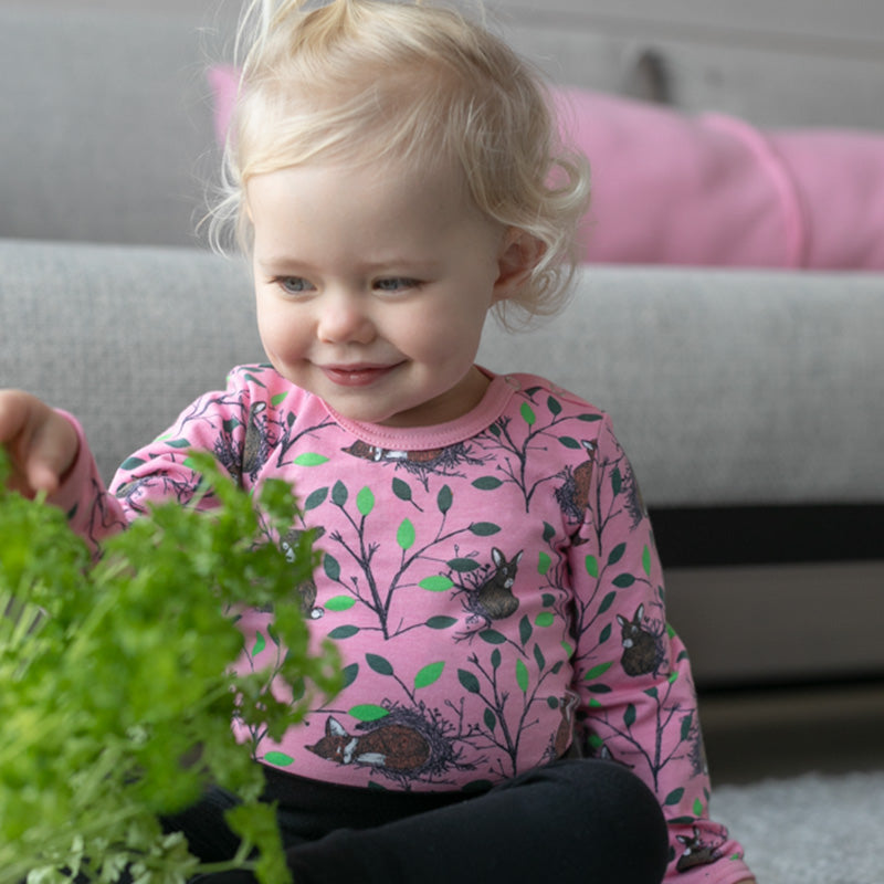 PaaPii Morning Bodysuit - Long Sleeve - Light Pink/Green