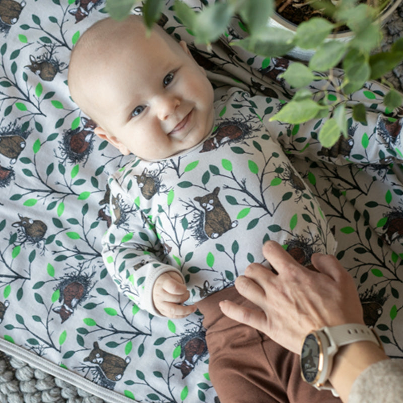 PaaPii Morning Bodysuit - Long Sleeve - Sand/Green