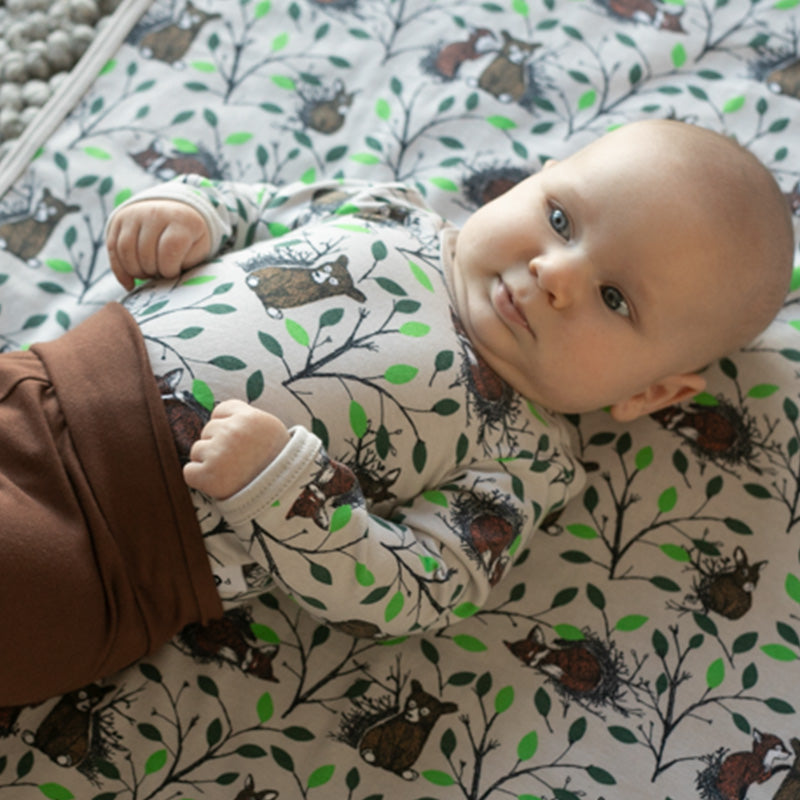 PaaPii Morning Bodysuit - Long Sleeve - Sand/Green