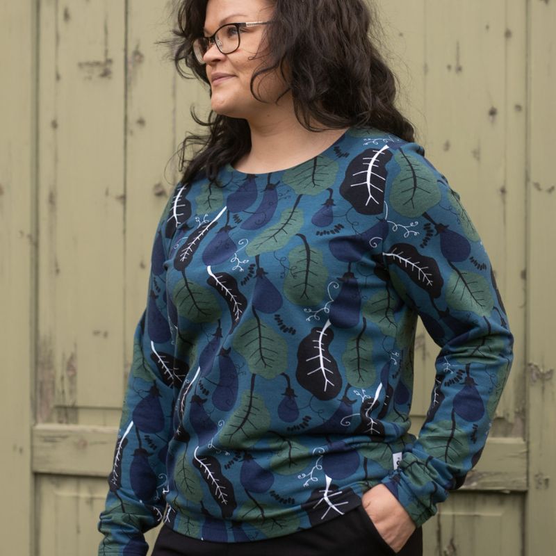 PaaPii Ladies Louna Sweatshirt - Aubergine - Blue Depths