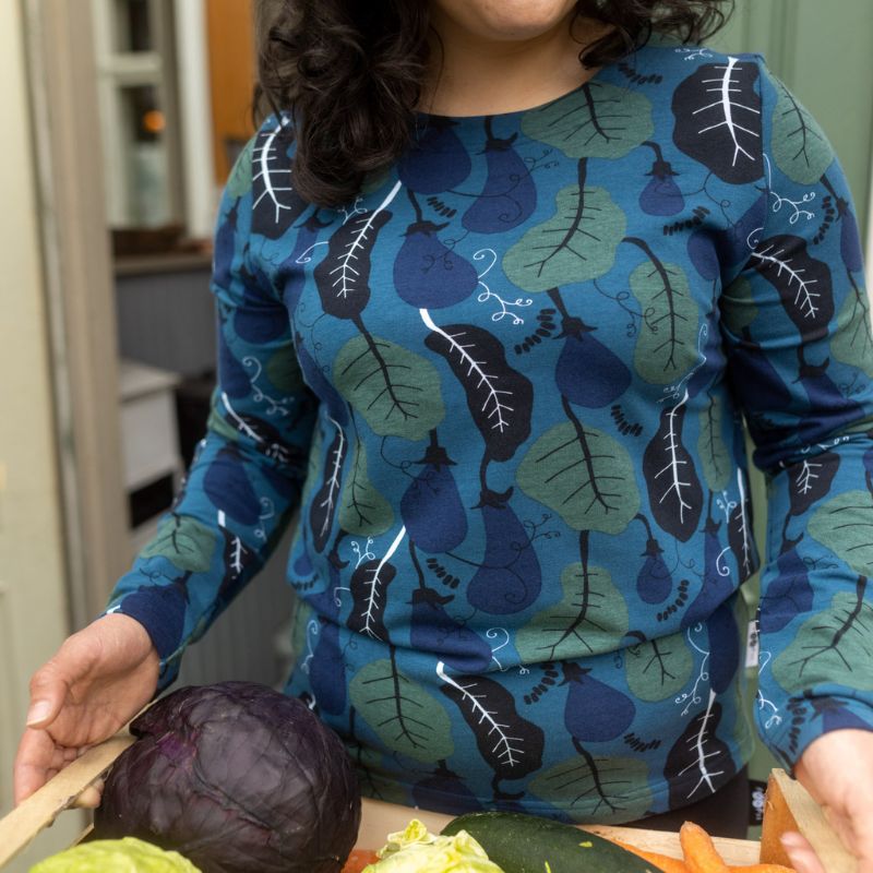 PaaPii Ladies Louna Sweatshirt - Aubergine - Blue Depths