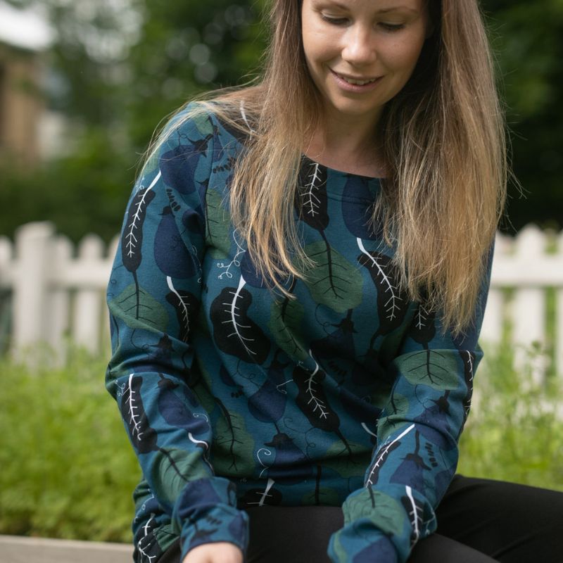 PaaPii Ladies Louna Sweatshirt - Aubergine - Blue Depths