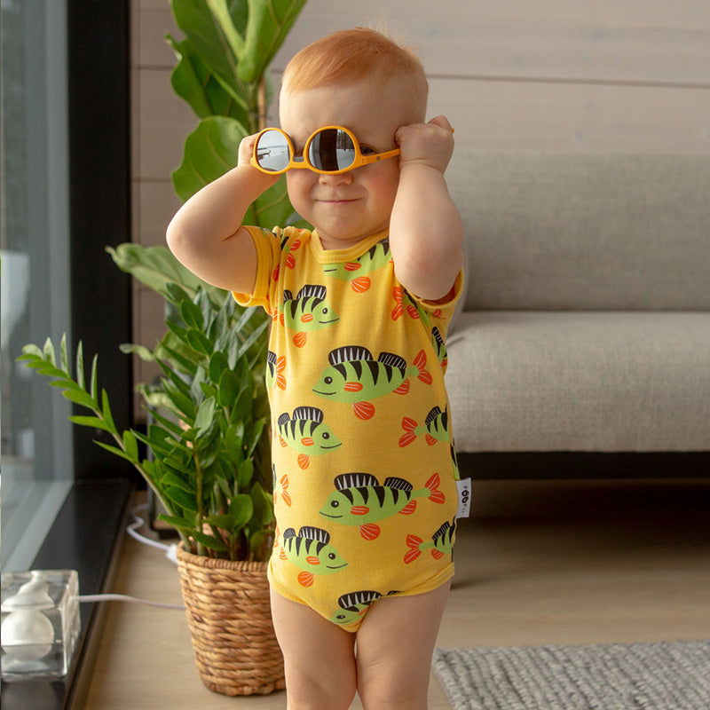 PaaPii Perch Bodysuit - Short Sleeve - Yellow (Last one! 3-6m)
