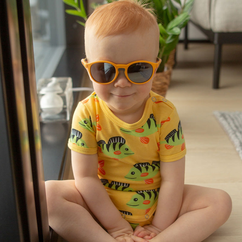 PaaPii Perch Bodysuit - Short Sleeve - Yellow (Last one! 3-6m)