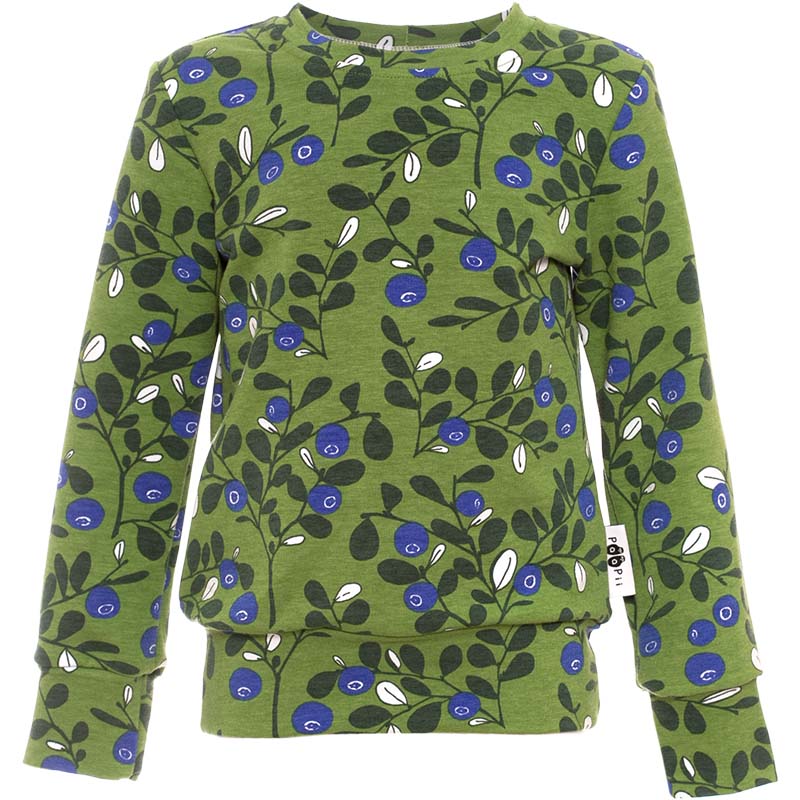 PaaPii Blueberries Sweatshirt - Forest Green (Last one! 2-3y)