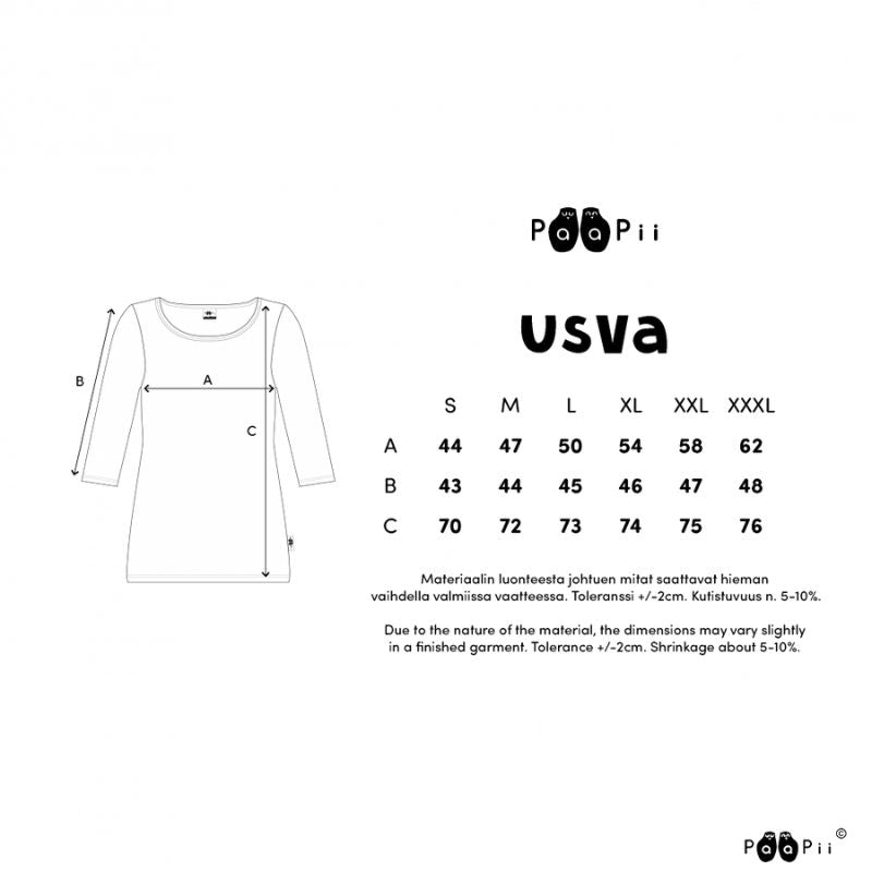 Paapii Usva Shirt Size Guide