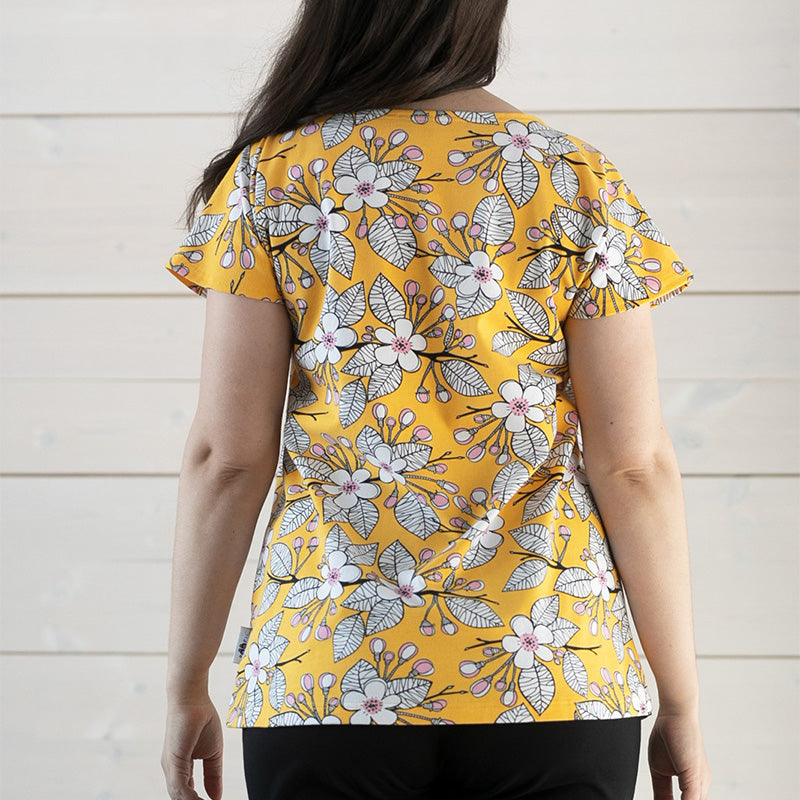 PaaPii Ladies Apple Garden Vuono Shirt - Sun Yellow - Short Sleeve