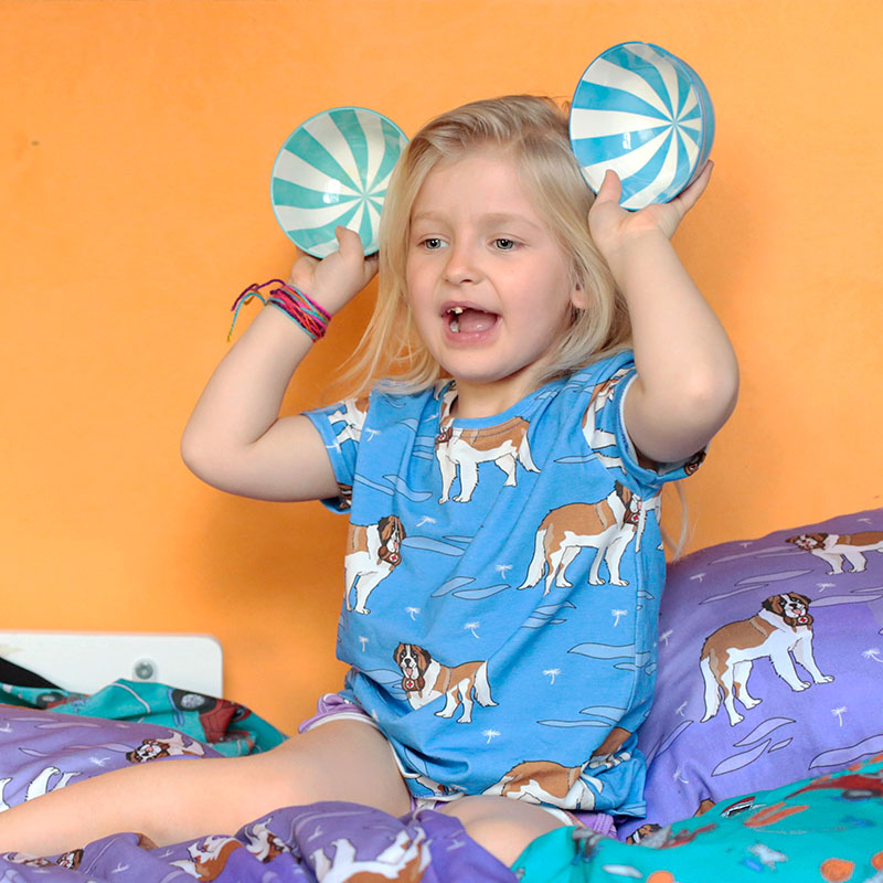 Raspberry Republic Kids St Bernard Dogs T-Shirt - Blue