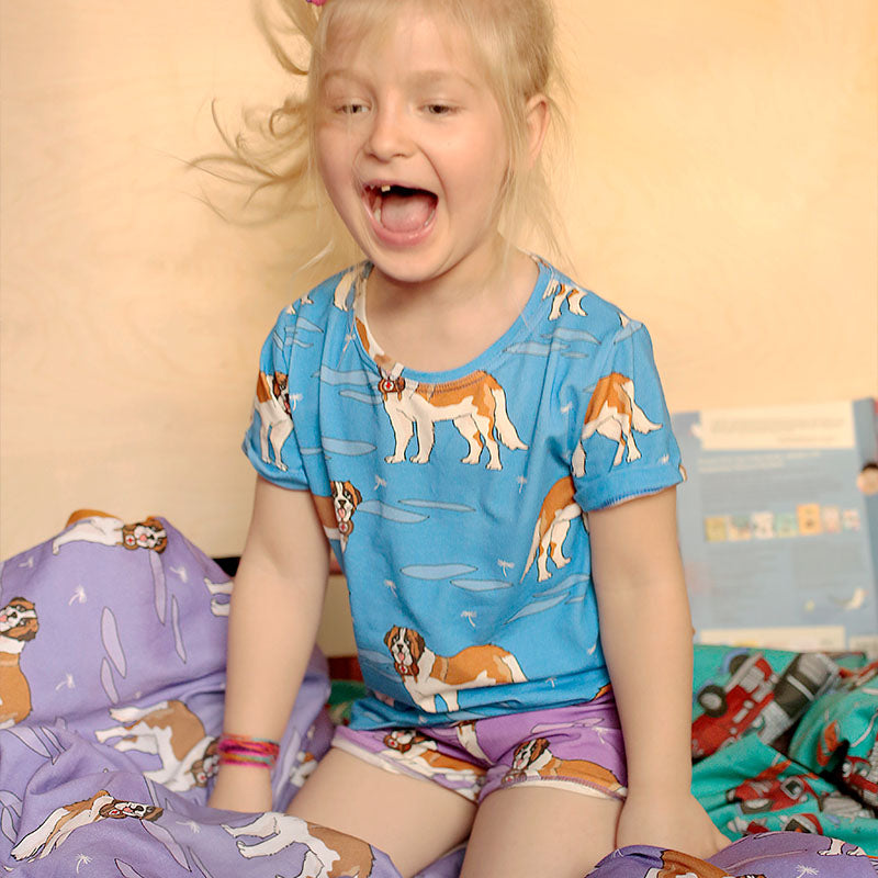 Raspberry Republic Kids St Bernard Dogs T-Shirt - Blue