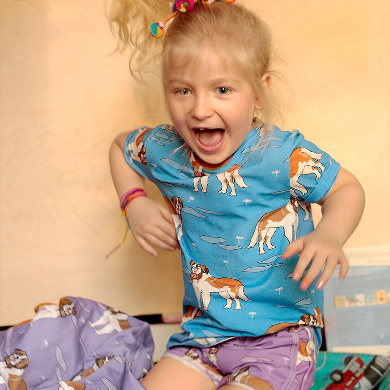 Raspberry Republic Kids St Bernard Dogs T-Shirt - Blue