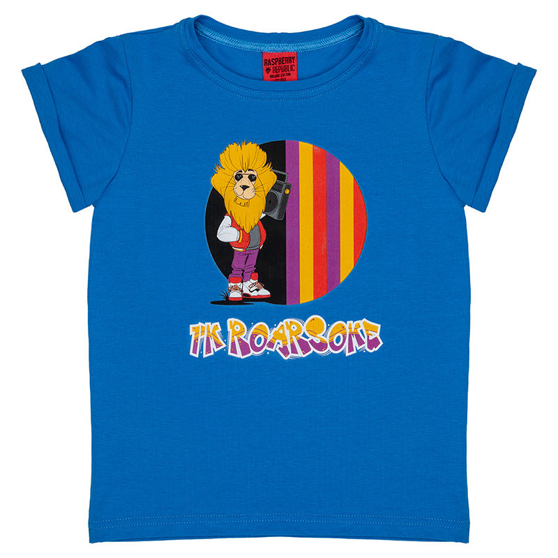 Raspberry Republic Kids Roarsome Logo T-Shirt - Blue