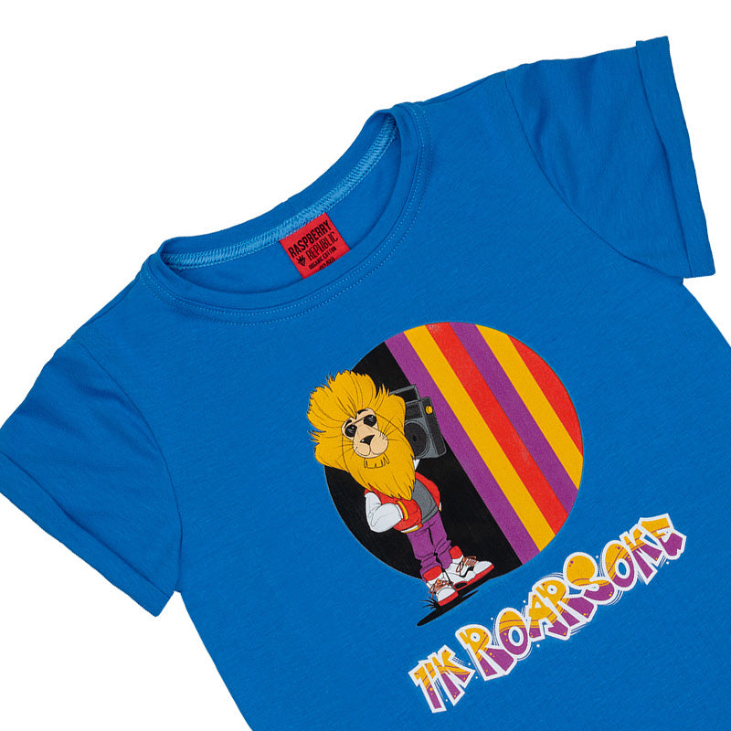 Raspberry Republic Kids Roarsome Logo T-Shirt - Blue