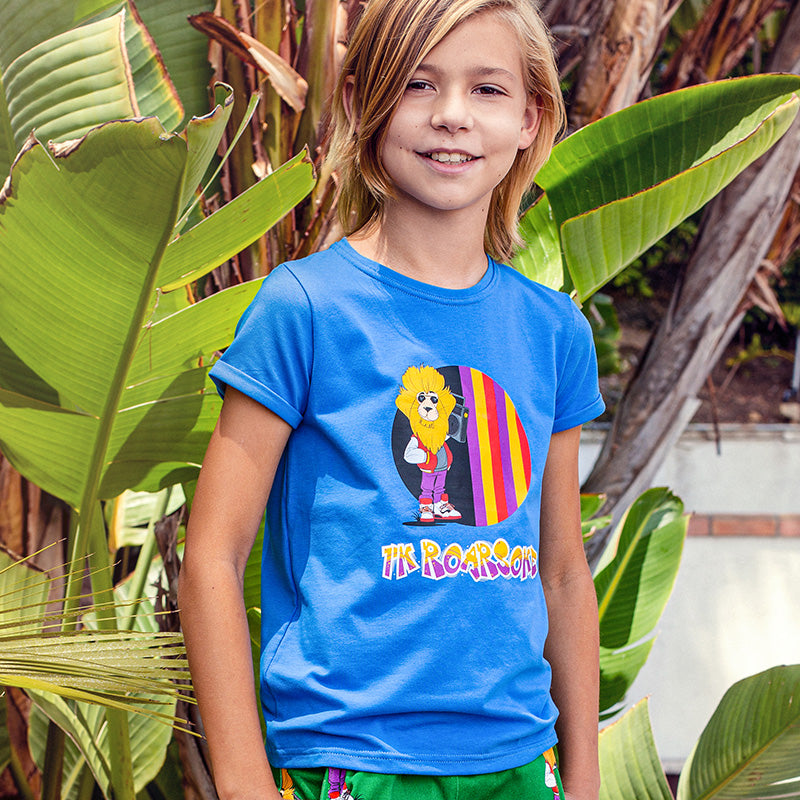 Raspberry Republic Kids Roarsome Logo T-Shirt - Blue