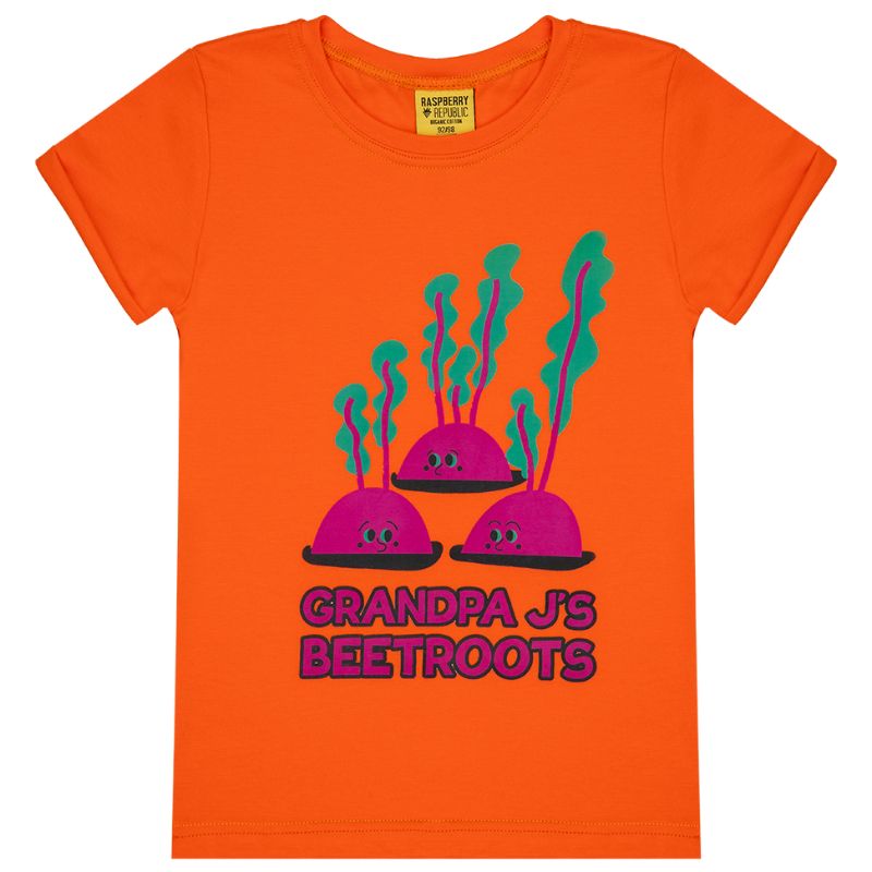 Raspberry Republic Kids Beetroot Patch T-Shirt - Orange
