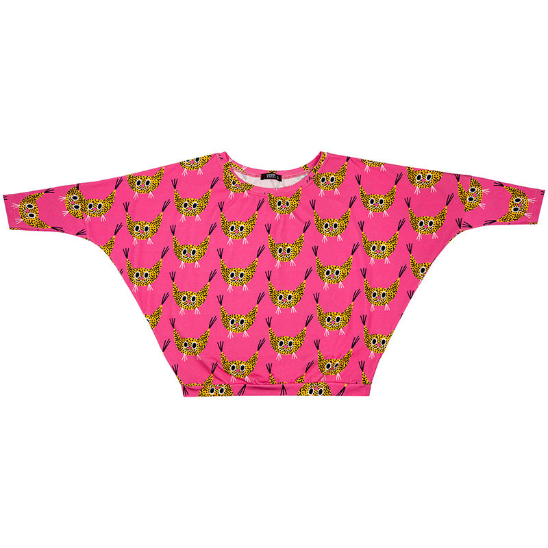 -40% off- Raspberry Republic Adult Batwing Top - Rufus Wildcat - Pink (Last one! L/XL)
