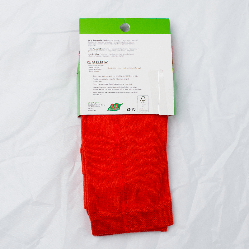 15% off- Slugs & Snails Cherry Red Kids Tights - Scandi Down Under