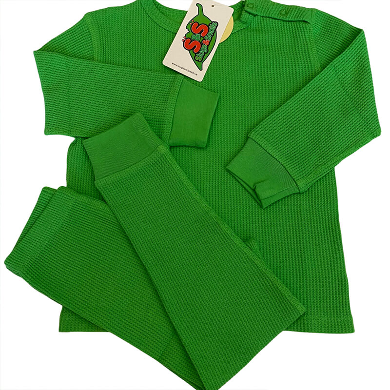 Slugs & Snails Emerald Green Kids Waffle Cotton Set