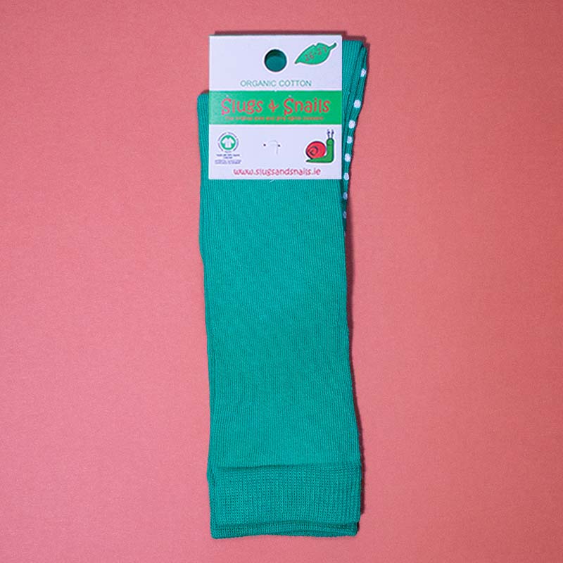 Slugs &amp; Snails Kids Knee Socks - EMERALD GREEN