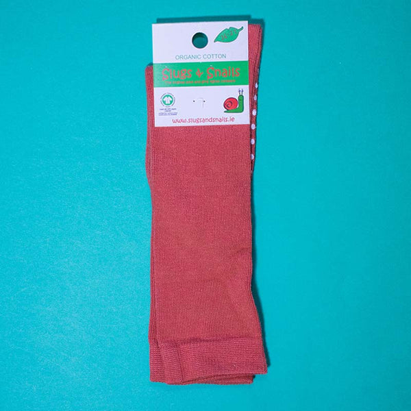 Slugs & Snails Kids Knee Socks TERRACOTTA EARTH Scandi Down Under