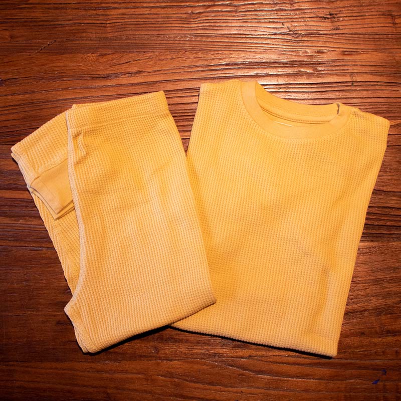 Slugs &amp; Snails Adult Waffle Cotton Set - Mustard Yellow