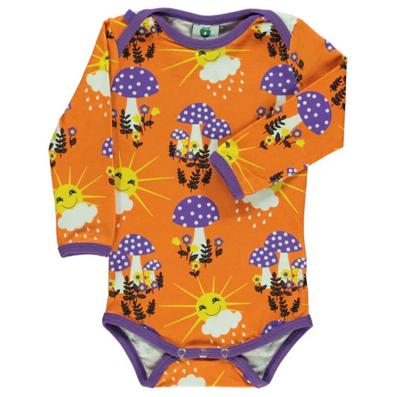 Smafolk Sun & Mushrooms Bodysuit - Orange