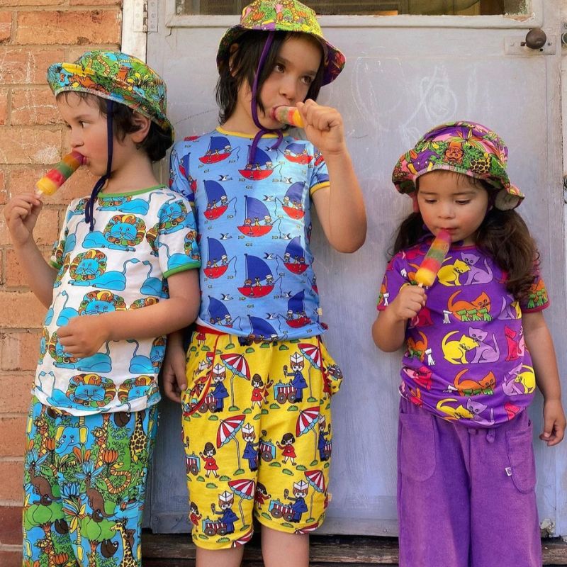 Smafolk Children on Boat T-Shirt - Blue Grotto