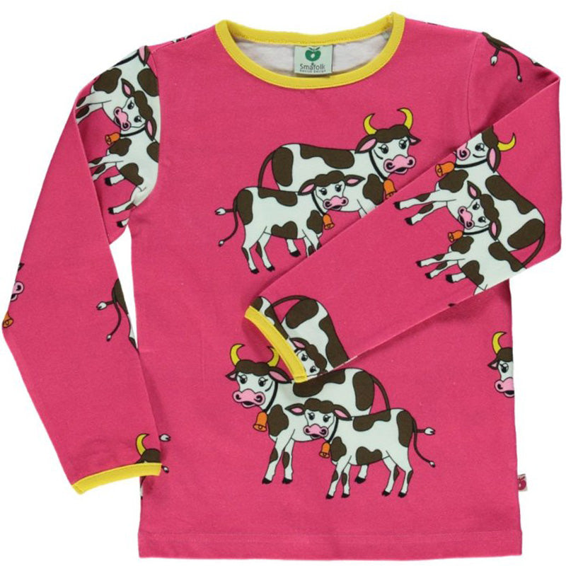 Smafolk Cow Top - Carmine Pink (Last one! 11-12y)