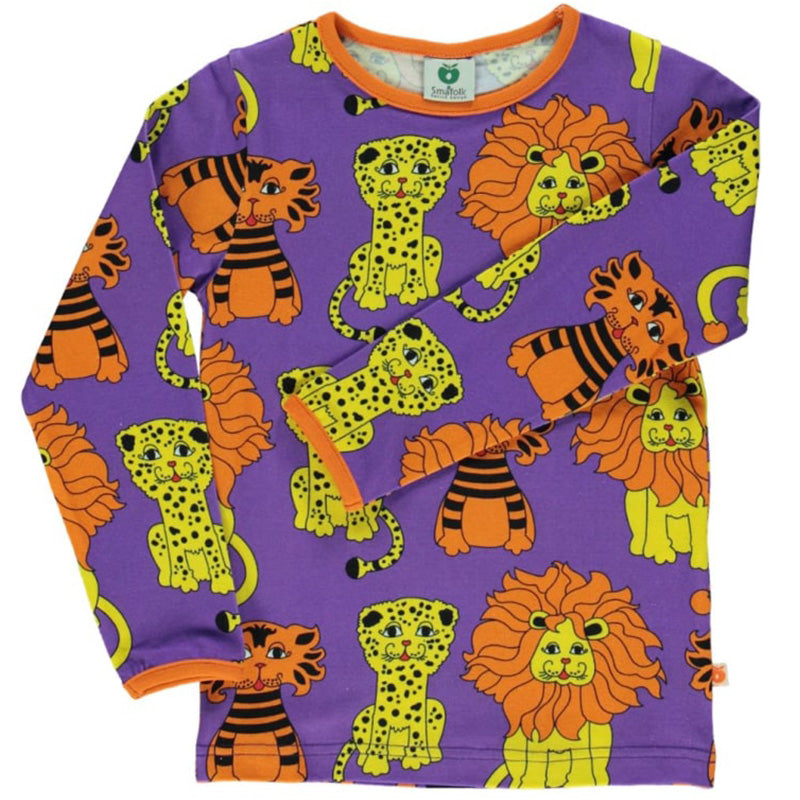 Smafolk Lion, Tiger &amp; Leopard Top - Purple Heart (Last one! 11-12y)
