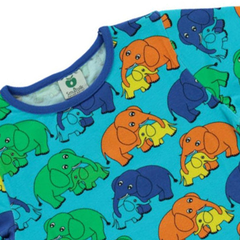 Smafolk Elephant T-Shirt - Blue Atoll (Last one! 9-10y)