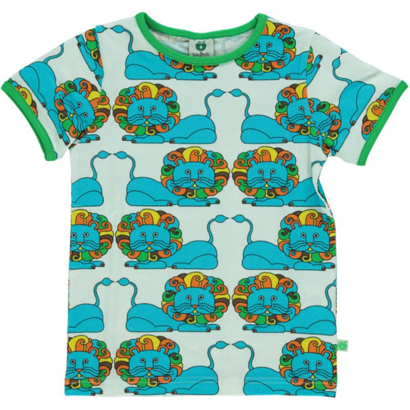Smafolk Retro Lion T-Shirt - Blue Atoll (Only 2 left! 2-3y)