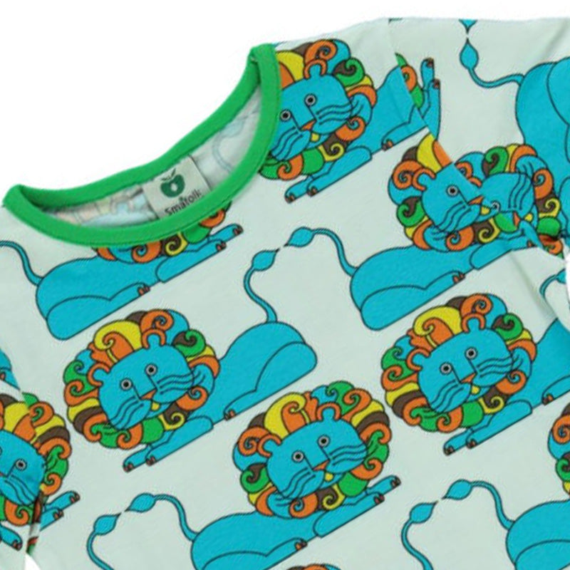 Smafolk Retro Lion T-Shirt - Blue Atoll (Only 2 left! 2-3y)