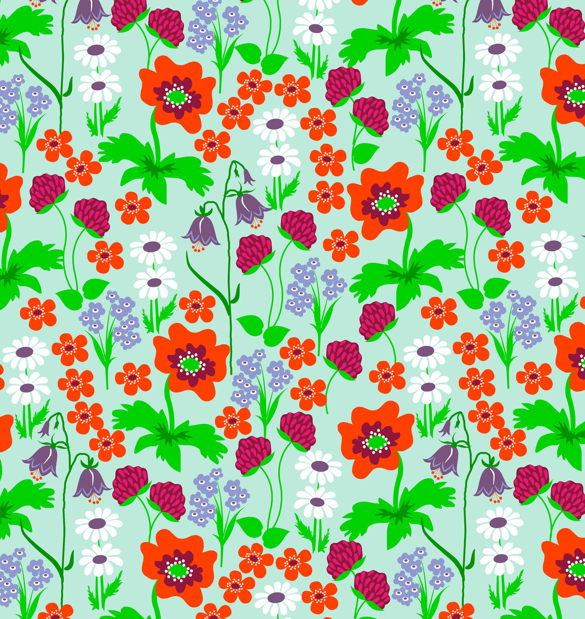 DUNS Sweden Summer Flowers Sun Hat - Bay Green (1-4y)