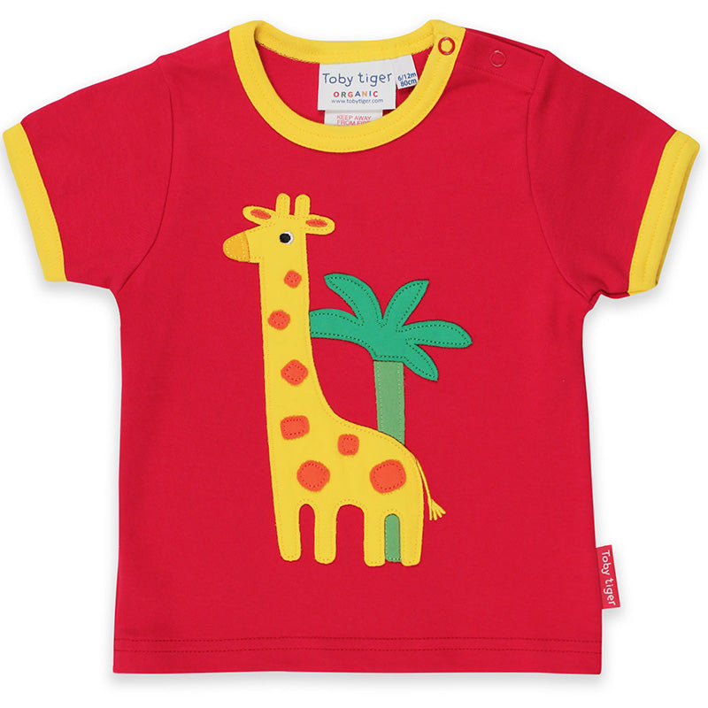 Toby Tiger Giraffe Appliqué T-shirt