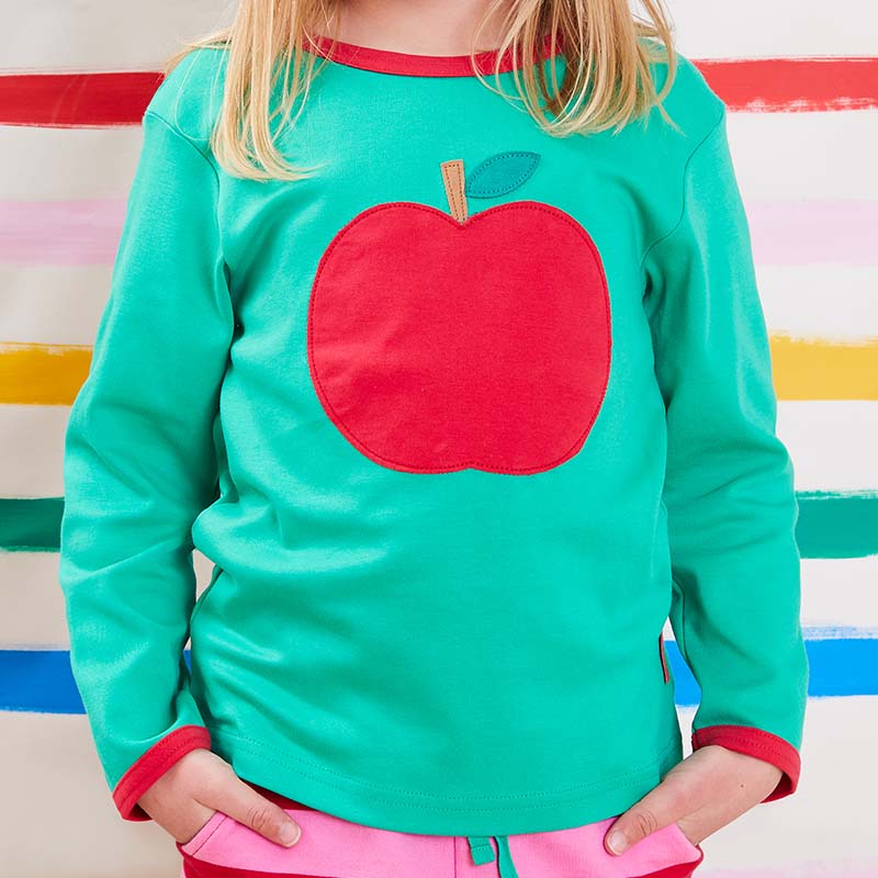 Toby Tiger Apple Applique Top - Long Sleeve (Only 2 left! 4-5y)
