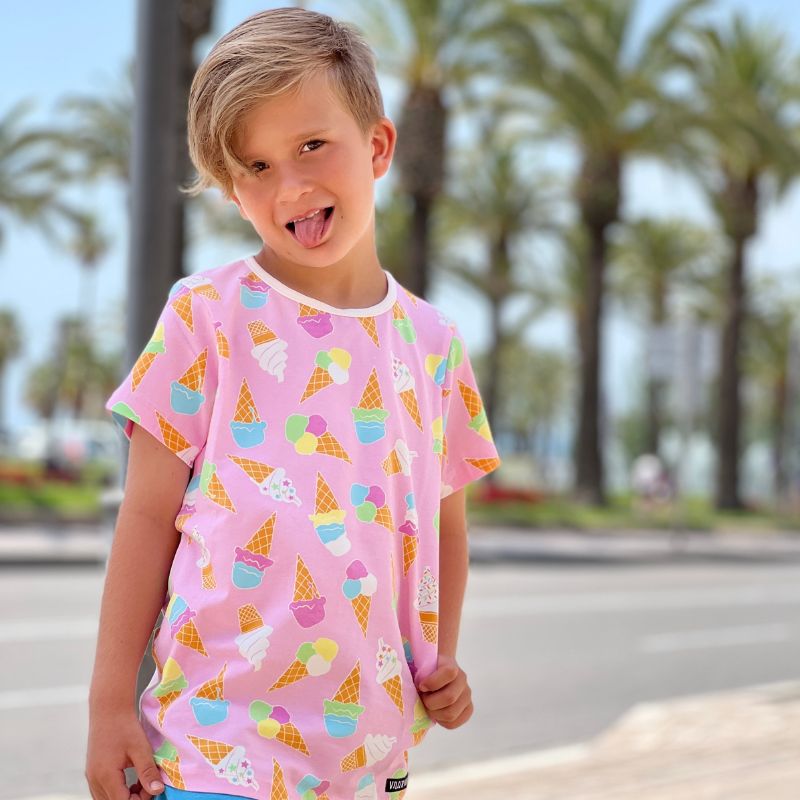 Villervalla Kids Ice Cream T-Shirt - Blossom Pink