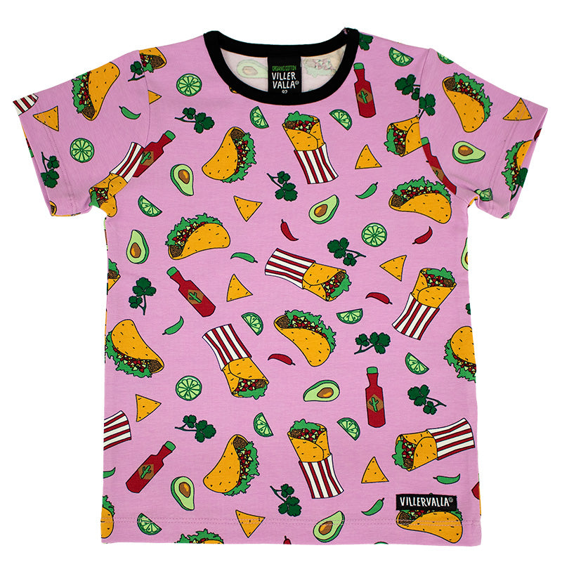 Villervalla Kids Taco T-Shirt - Fuchsia Pink