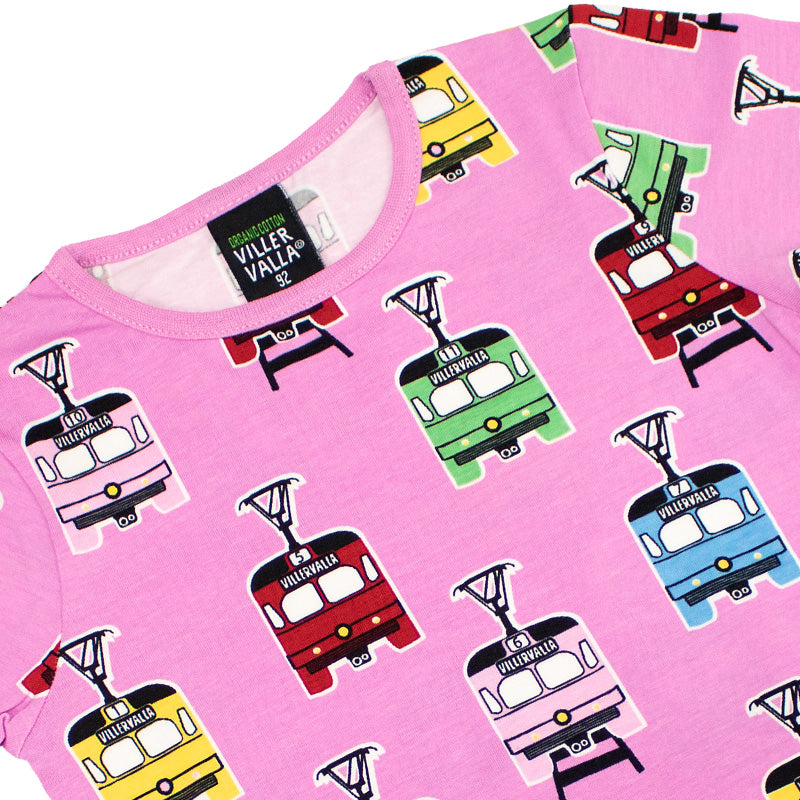 Villervalla Kids Tram T-Shirt - Blossom Pink