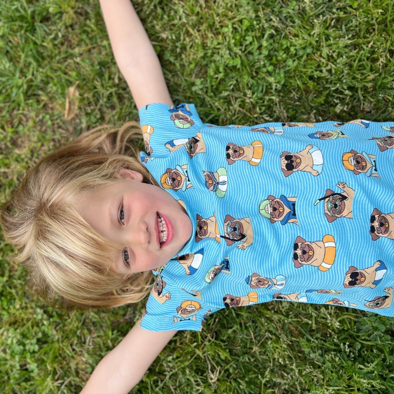 Villervalla Kids Pool Dogs T-Shirt - Aqua Blue