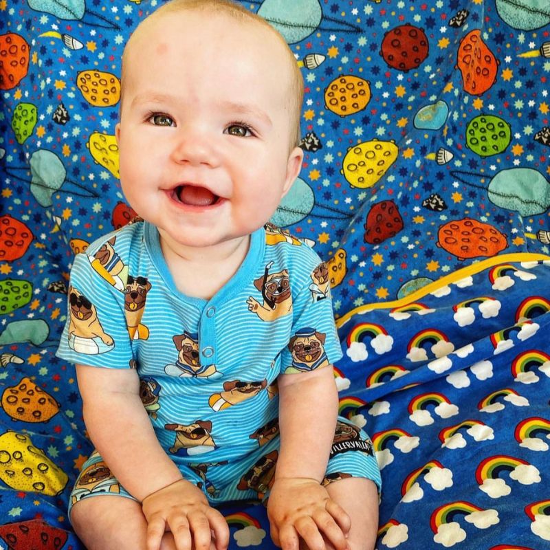 Villervalla Pool Dogs Summer Suit - Short Sleeve - Aqua Blue