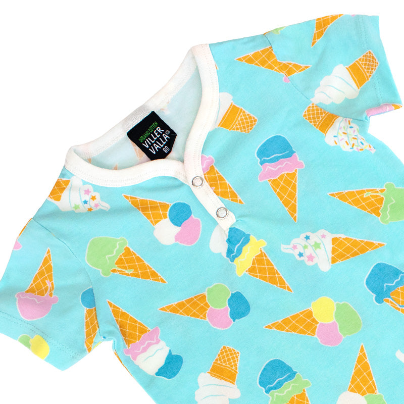 Villervalla Ice Cream Summer Suit - Short Sleeve - Aqua Blue