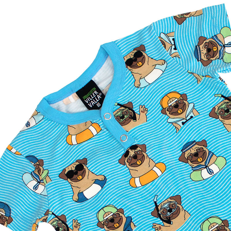 Villervalla Pool Dogs Summer Suit - Short Sleeve - Aqua Blue