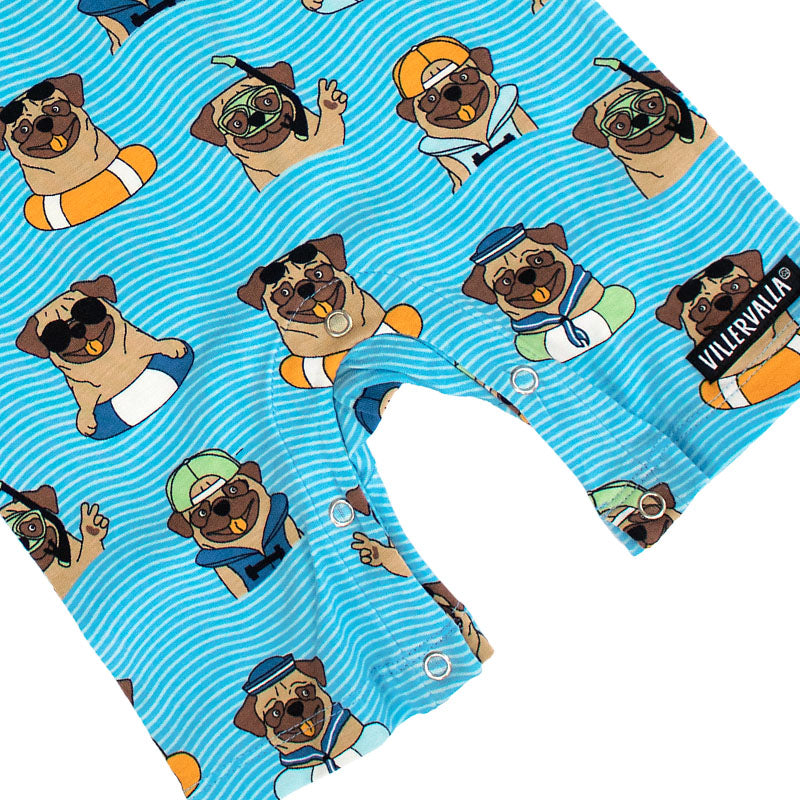 Villervalla Pool Dogs Summer Suit - Short Sleeve - Aqua Blue