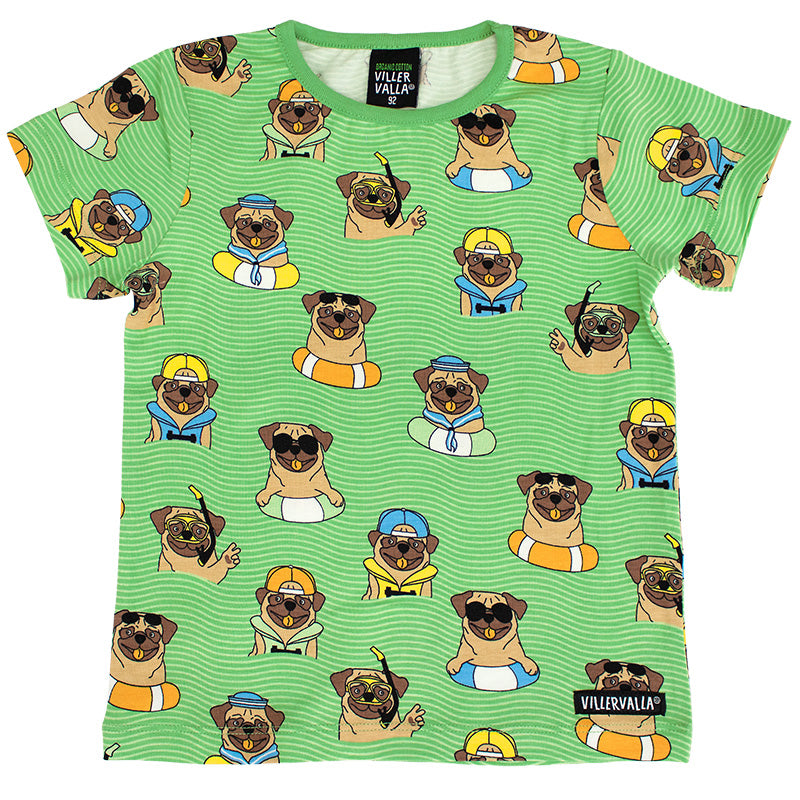 Villervalla Kids Pool Dogs T-Shirt - Pine Green
